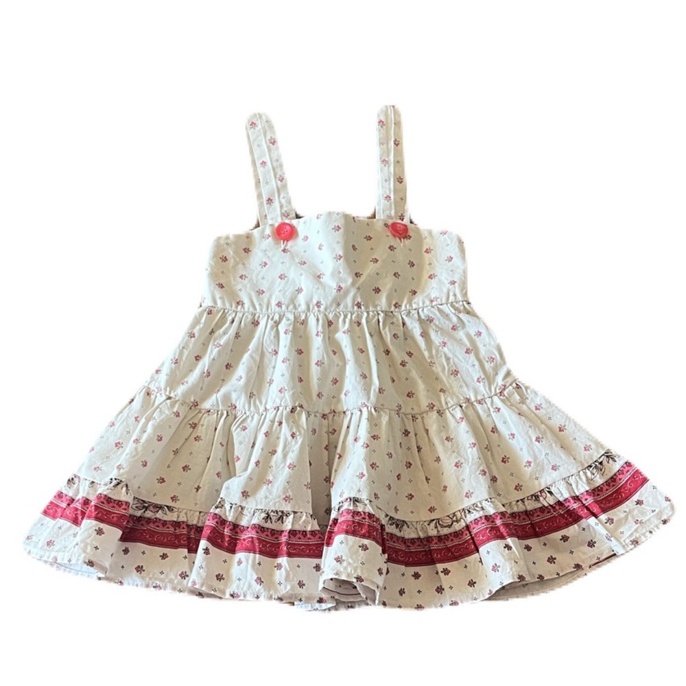 Sous Le Soliel Floral Ivory and Pink Sundress